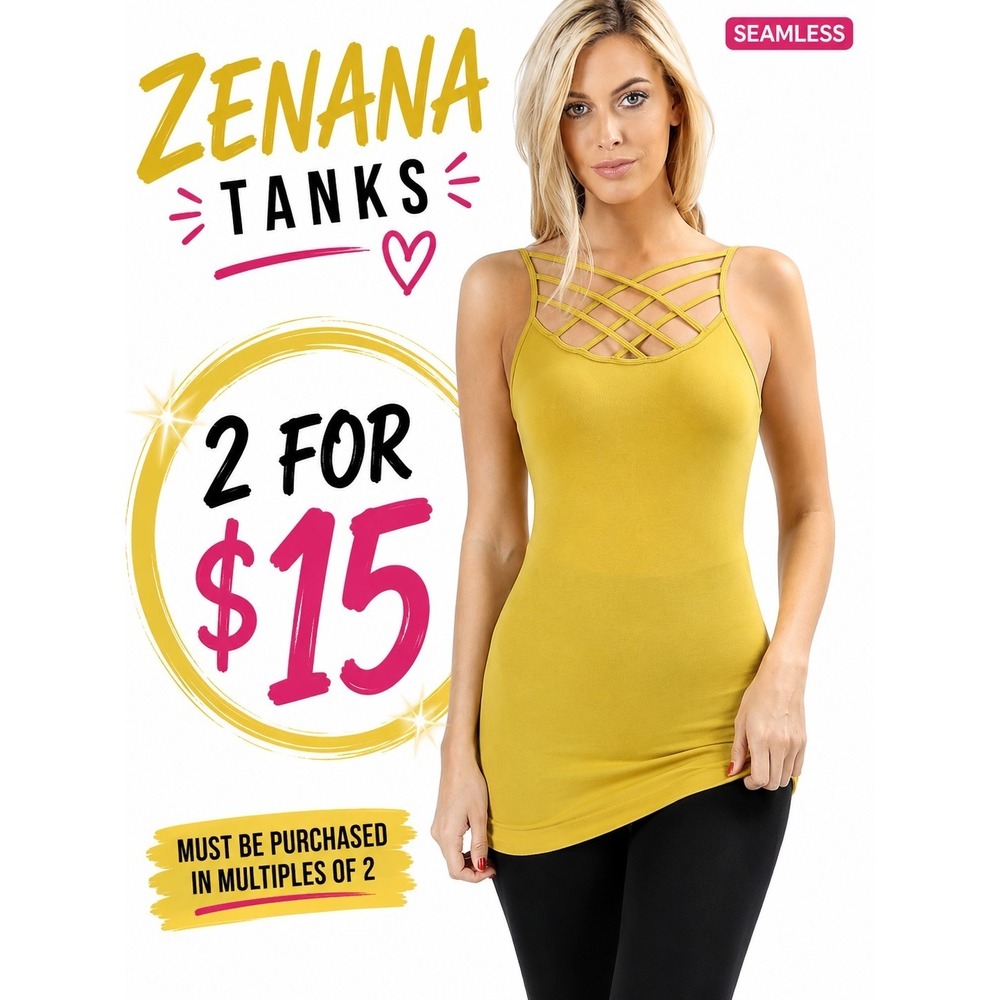 Women's Tank Top by Zenana Seamless Wasabi Yellow L/XL New With Tags